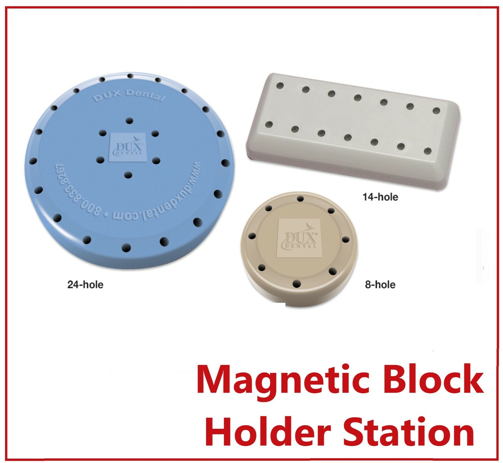 Magnetic Round Dental Lab Bur Block with Cover FG & RA, FGOS, 7 / 14 / 28 Holes