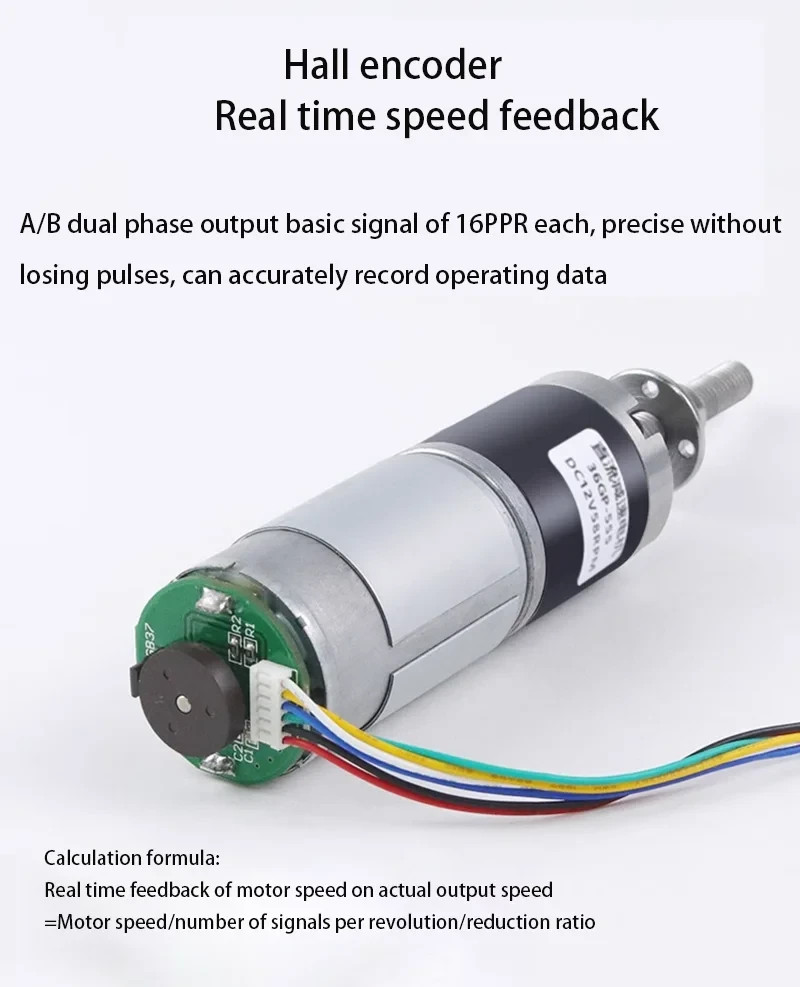 100KGF.CM 36-555 M8 Screw DC Reduction planetary 12V24V Encoder Gear Motor