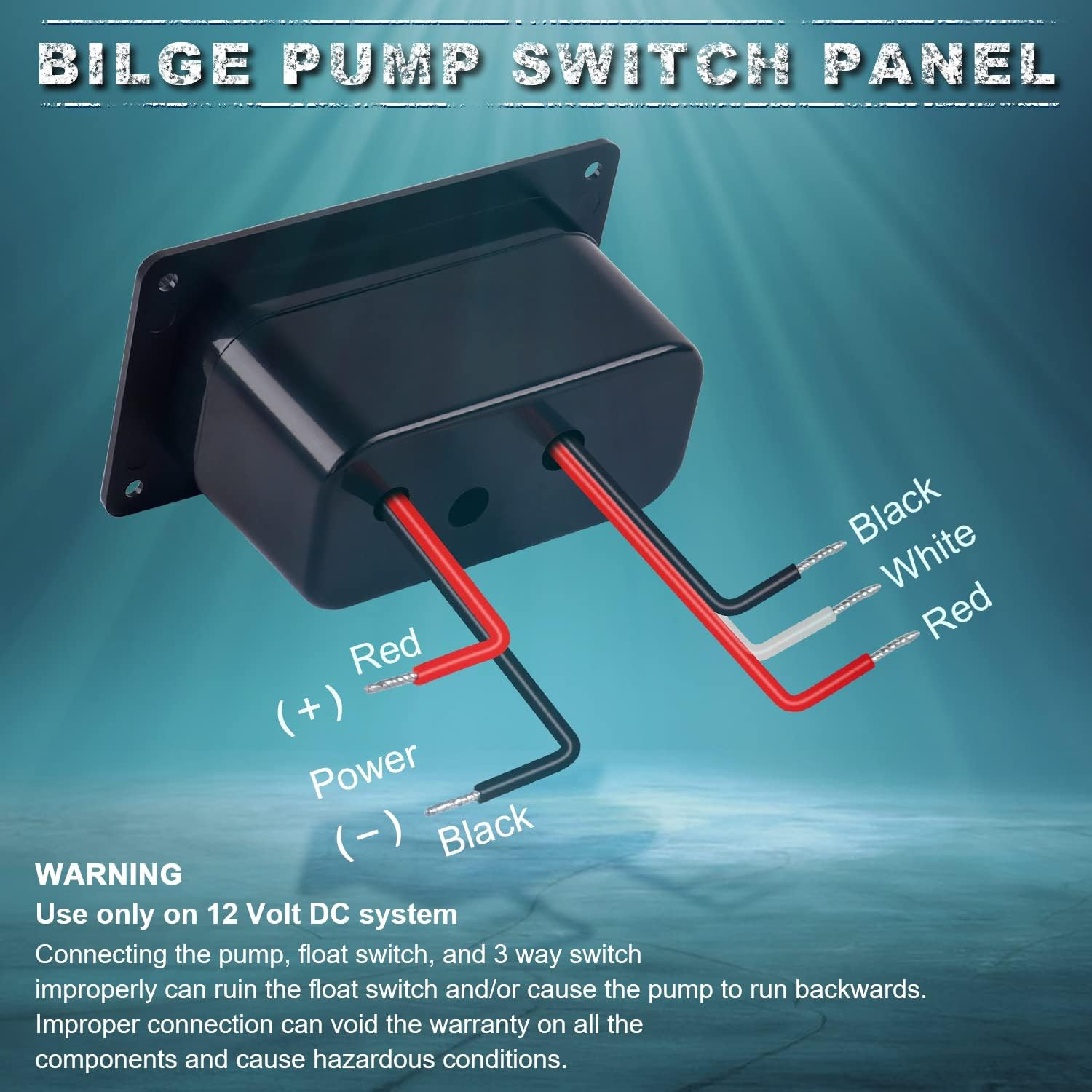 Rocker Toggle Switch Panel and Fuse DC 12V 24V Max 15A SPST On/Off Marine Switch