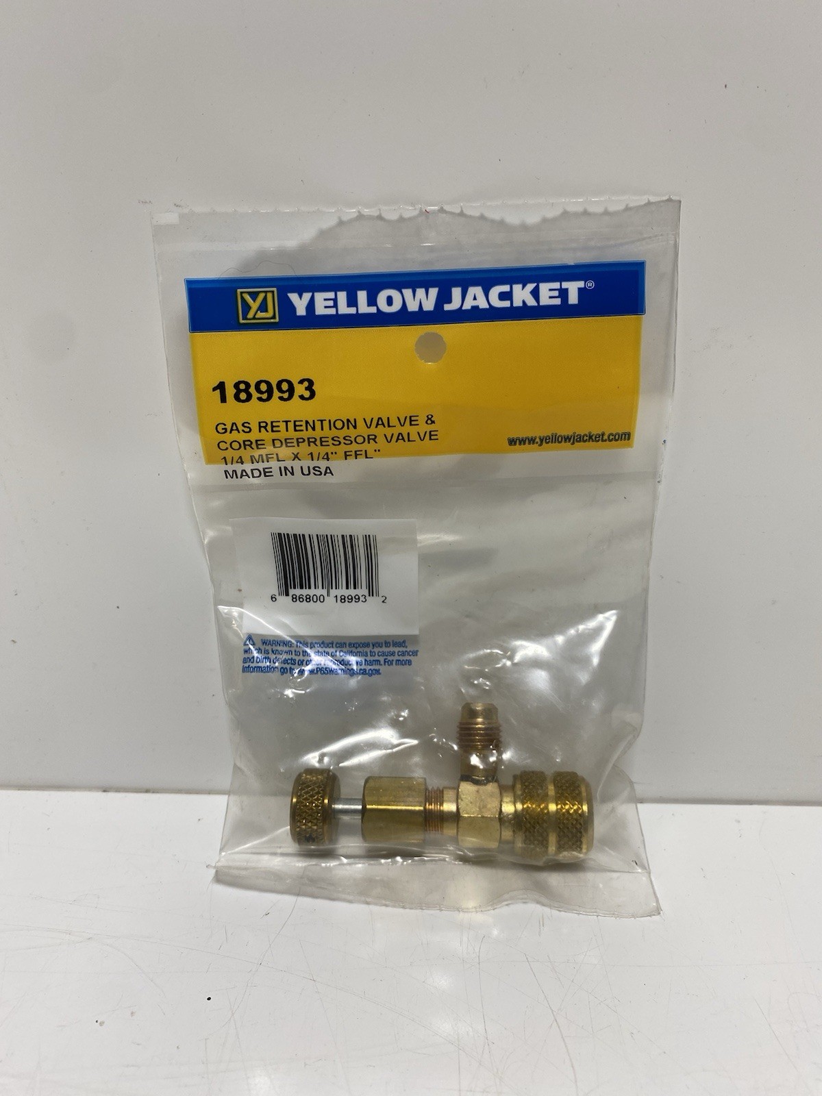 Yellow Jacket 18993 Core Depressor Valve 1/4″ MFL x 1/4″ FFL
