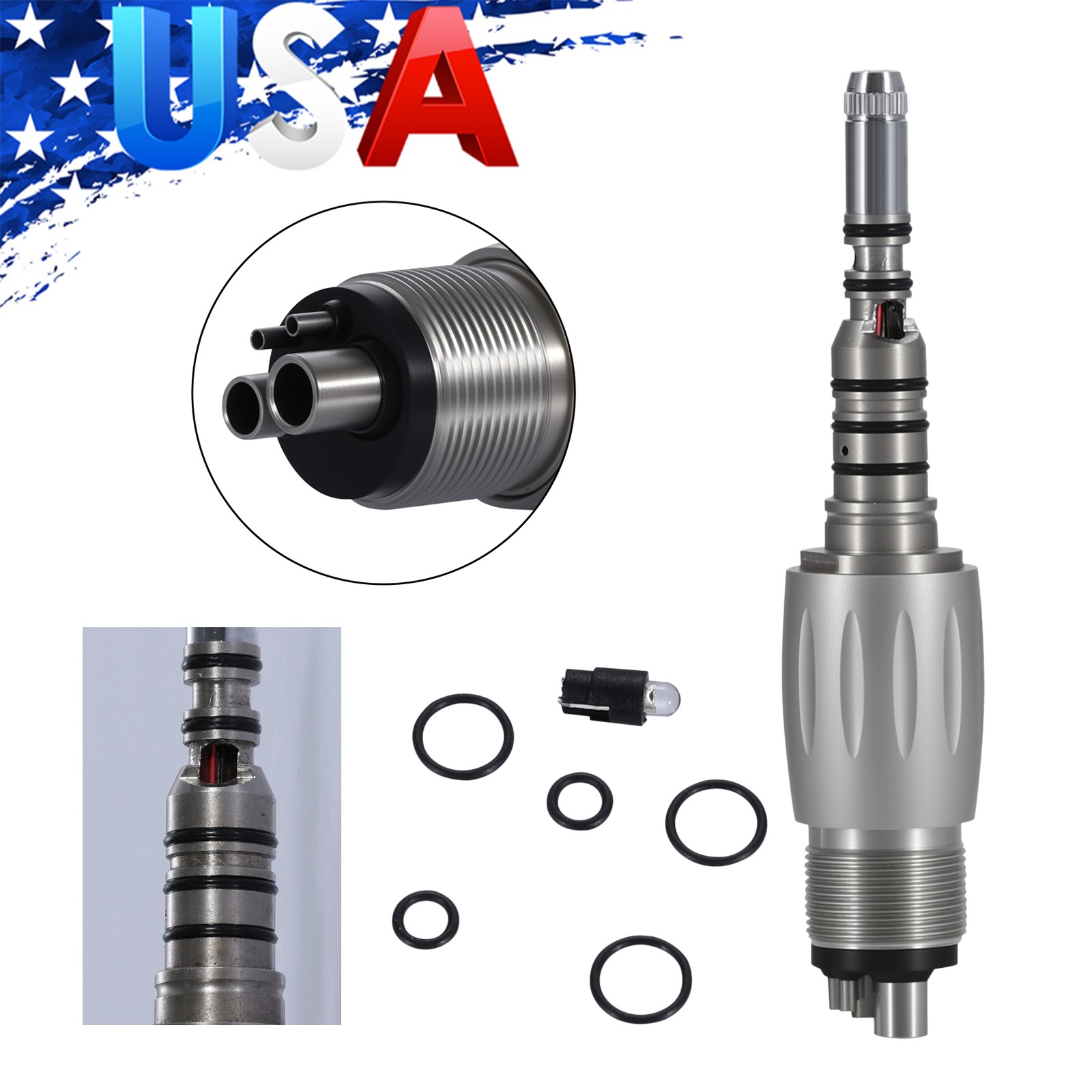 Dental slow low Speed handpiece kit straight nosecone+air motor 4 hole nsk style
