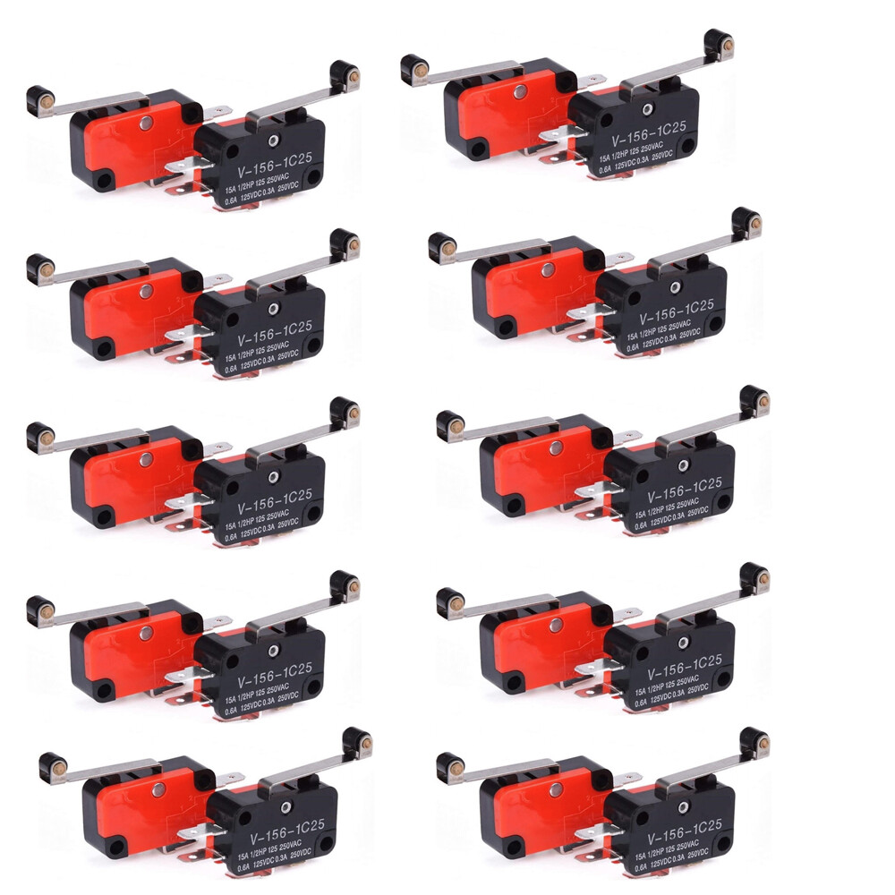 V-156-1C25 Limit Micro Switch Long Straight Hinge Roller Momentary SPDT 20X
