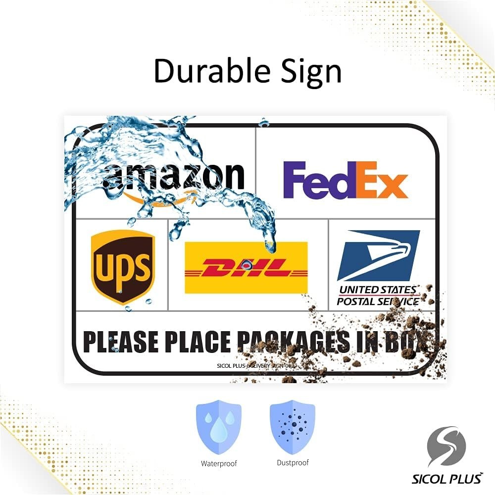 Package Delivery Signs 02 pack Package Delivery Stickers size 10 x 7 Inches O…
