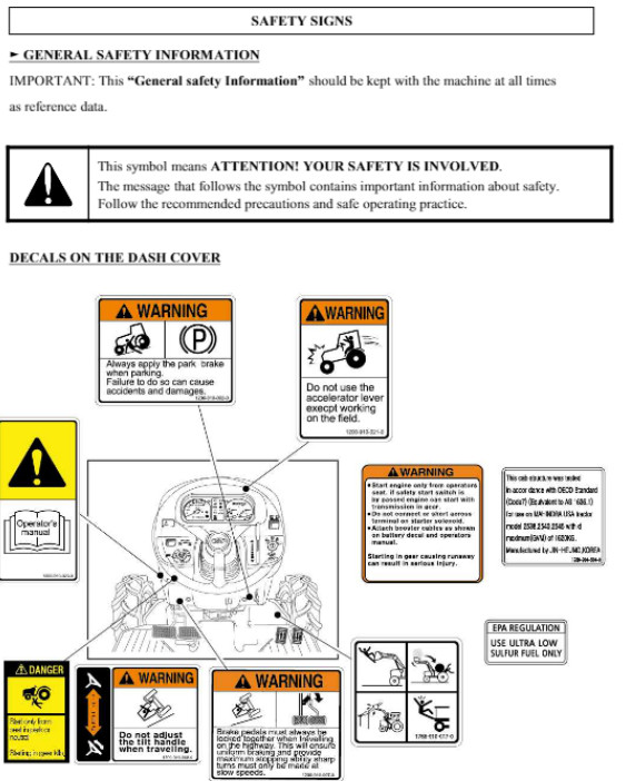 Mahindra 2638 HST / HST CABIN Tractor Operator’s Manual PDF / USB / Printed
