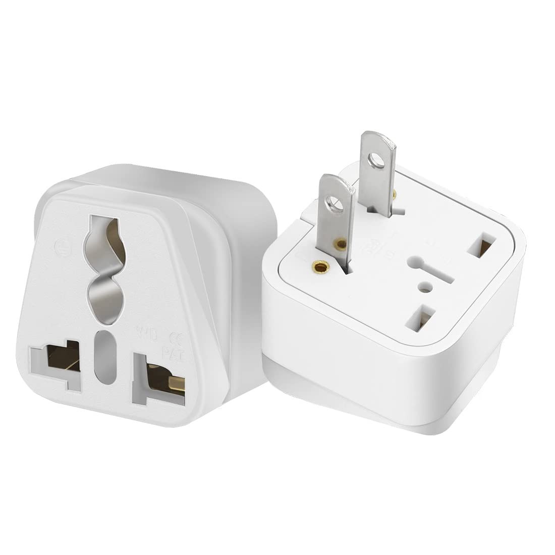 2 PIN USA NEMA 1-15P Plug to UK/US/EU/AUS Socket Travel Conversion Plugs,US