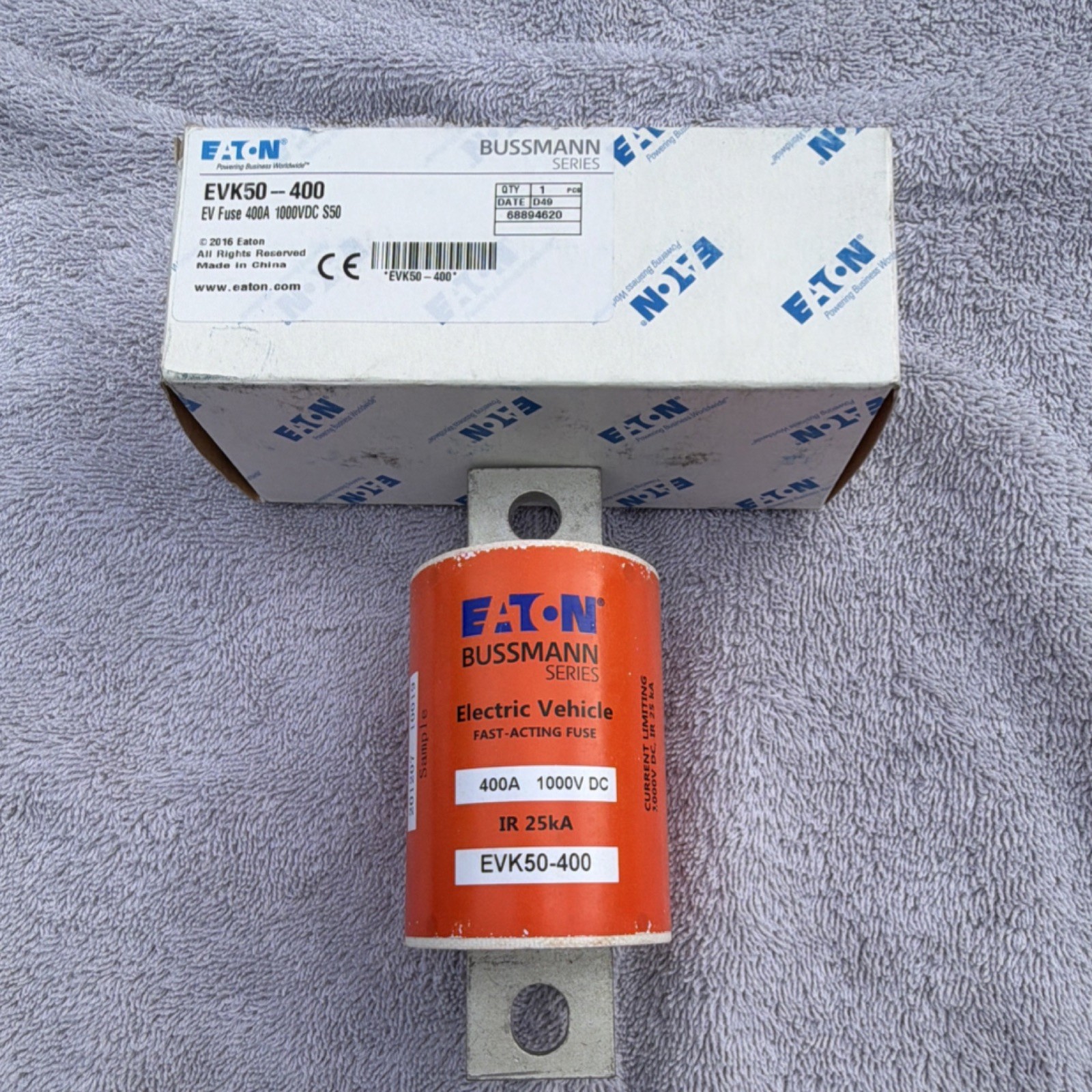 Eaton Bussmann EVK50-400 HRC Fast-Acting Fuse 400A 1000V DC Electric Vehicle