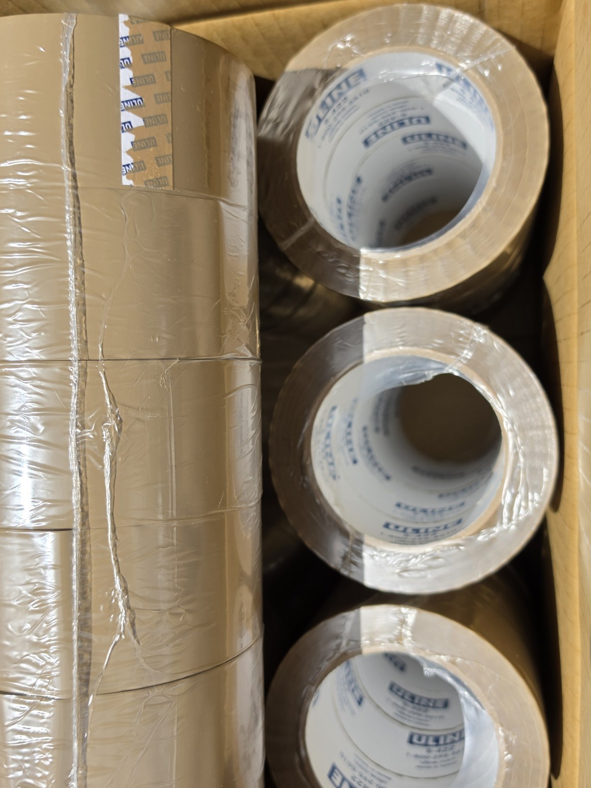 ULINE S-422 Industrial Pack & Ship Tan Tape 2″ x 110 Yards SEALED 36 ROLLS TOTAL