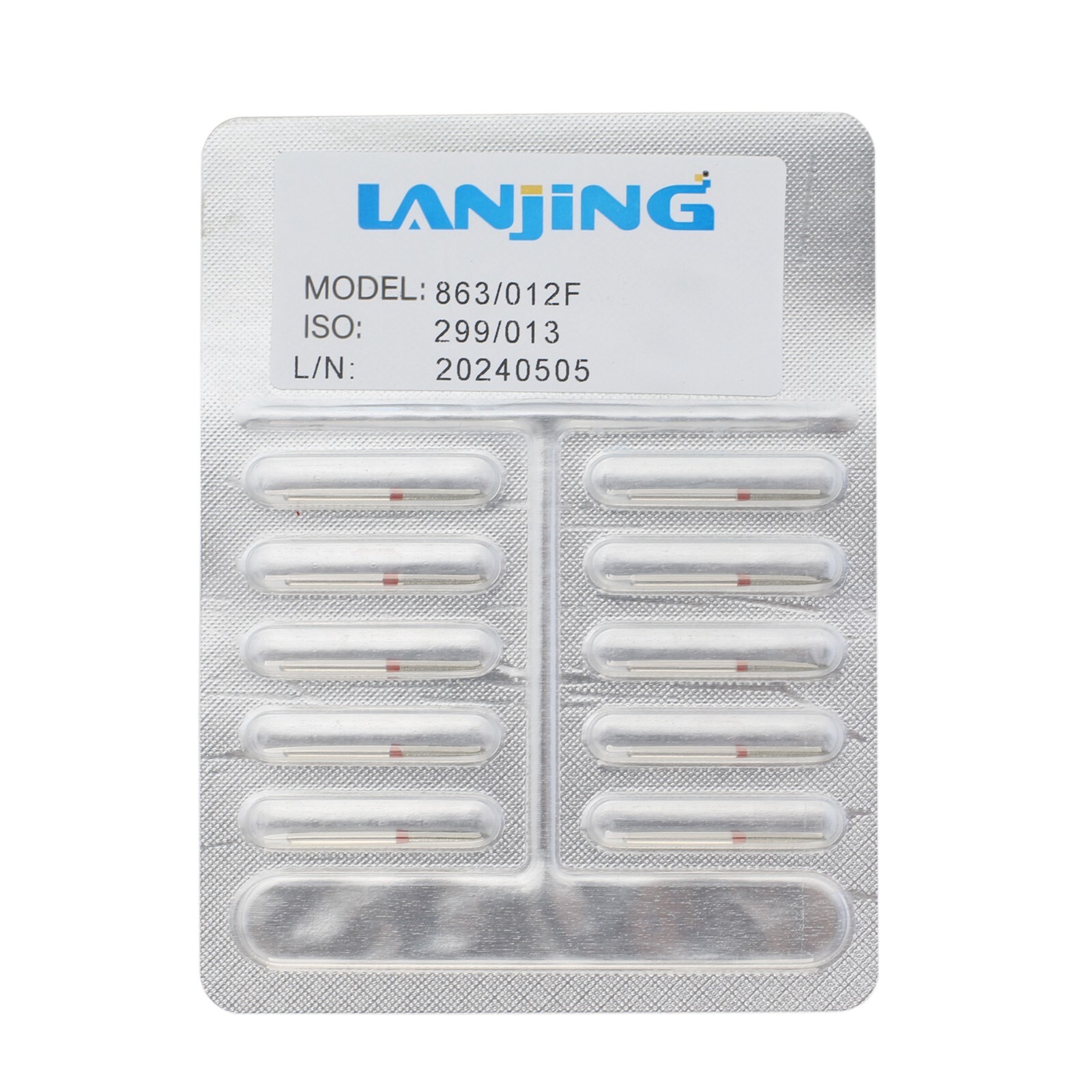 Dental Diamond Burs Flame Bur 863/012F Fine Grit Red FG for High Speed Turbine