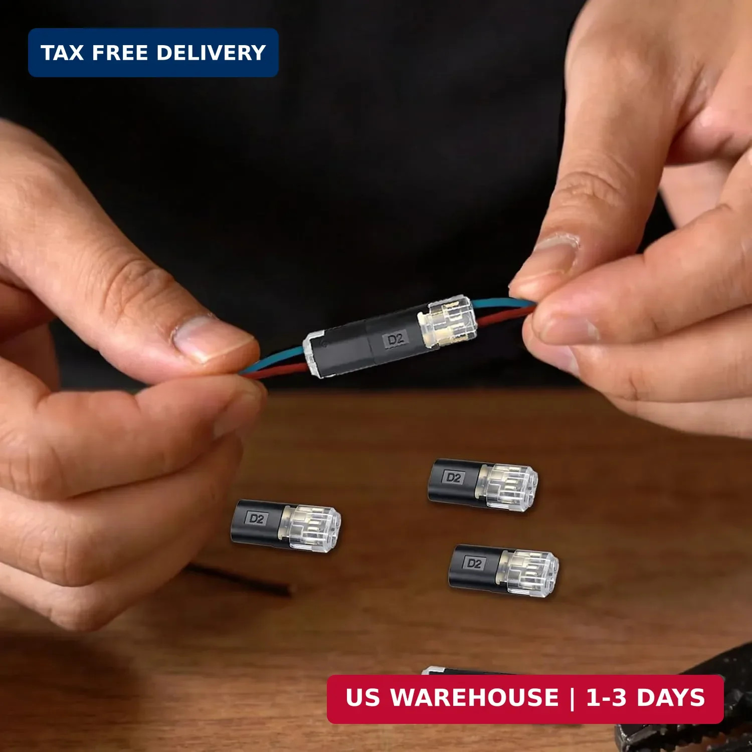 Double-Wire Plug-in Connector,Quick Connect Push-in Lever Wire Connectors(50Pcs)