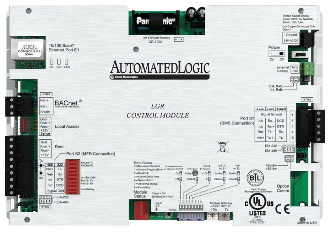Automated Logic LGR250 BACnet Control Fast Speed Router Module ALC LGR 250 LGR-
