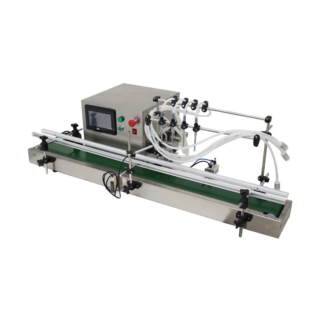 110V Automatic 4Head Magnetic Pump Filling Machine Liquid Bottle Filler 5-1000ml