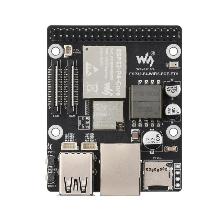 WAVESHARE ESP32-P4-WIFI6-POE-ETH Development Board Supports Power Over Ethernet