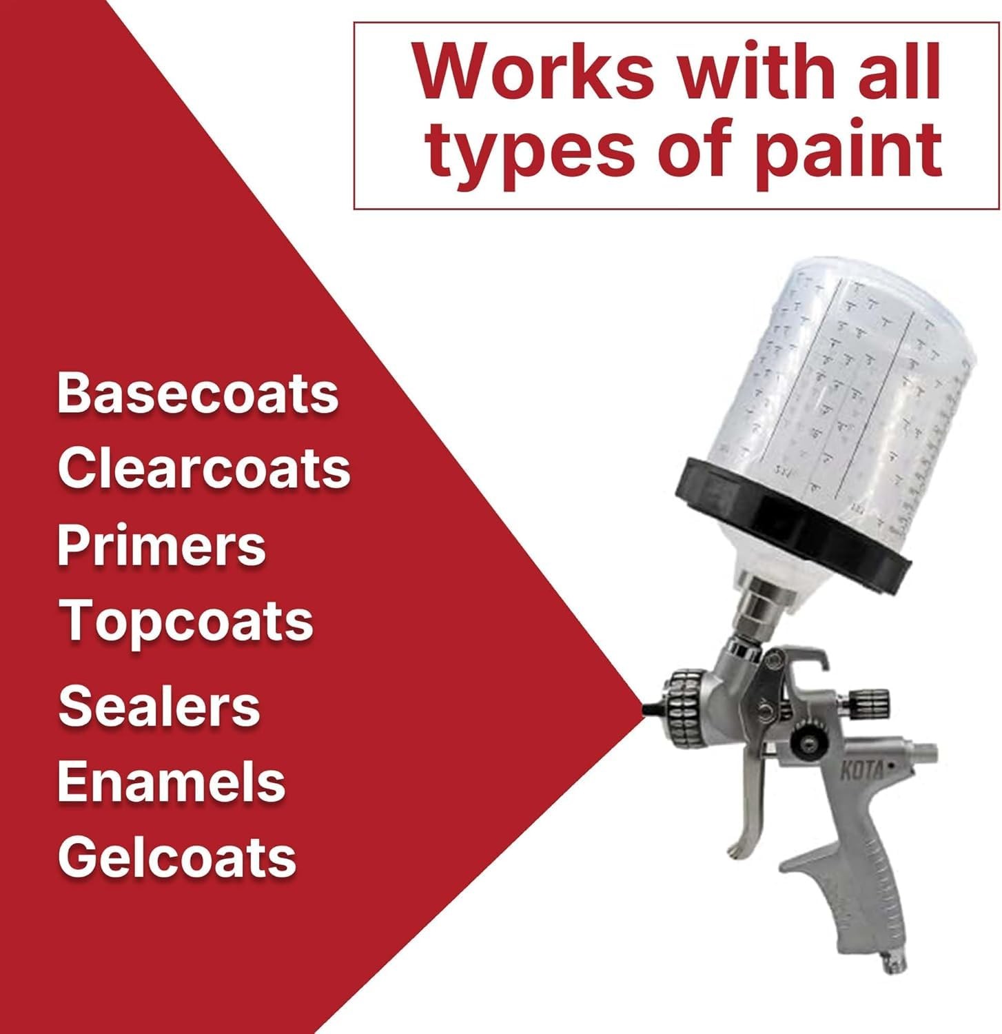 LAUCO 2 Pack Paint Spray Gun Hard Cup Set, 600ML (20 Oz) Reusable Mixing Cups