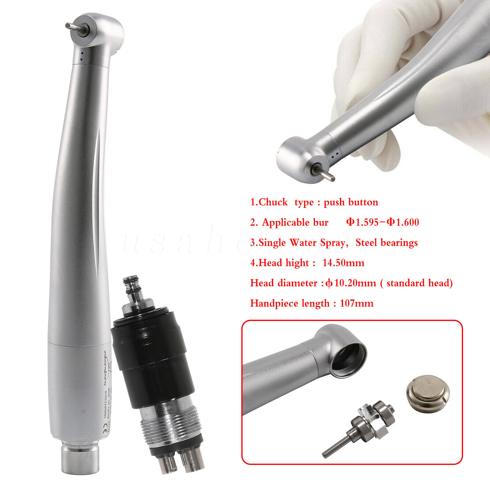 1-5 NSK Style Dental Fast Turbine High Speed Handpiece 4-Hole (Quick Coupler) US