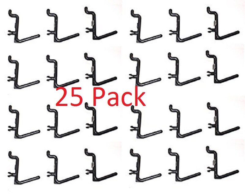 Plastic Black L Style Pegboard Hook Kit – 25 Pack Tool PEGBOARD NOT INCLUDED