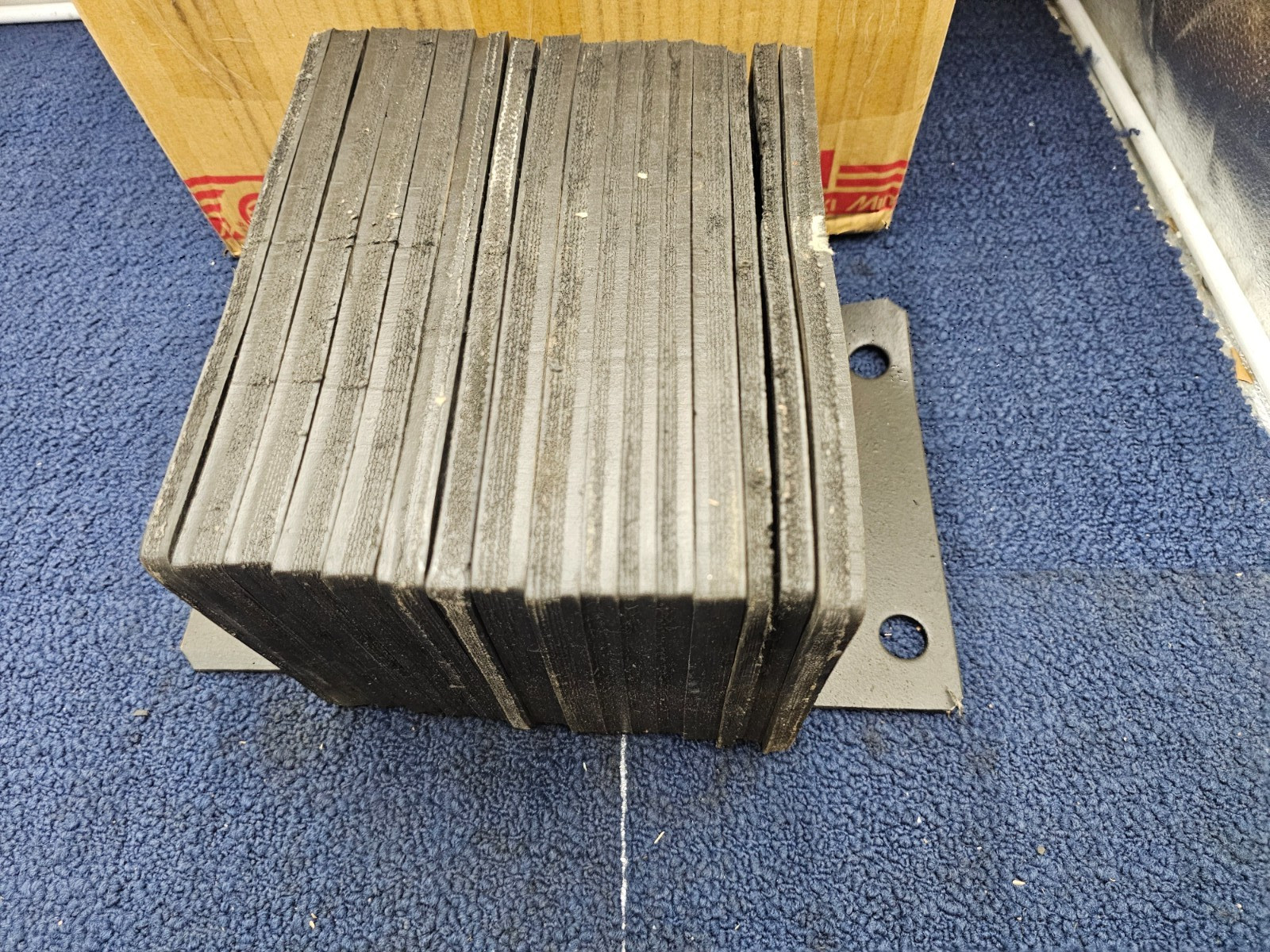 Dock Bumper Rectangular, 13 in L x 10 in W x 6 in H, Laminated Rubber 1110-1002
