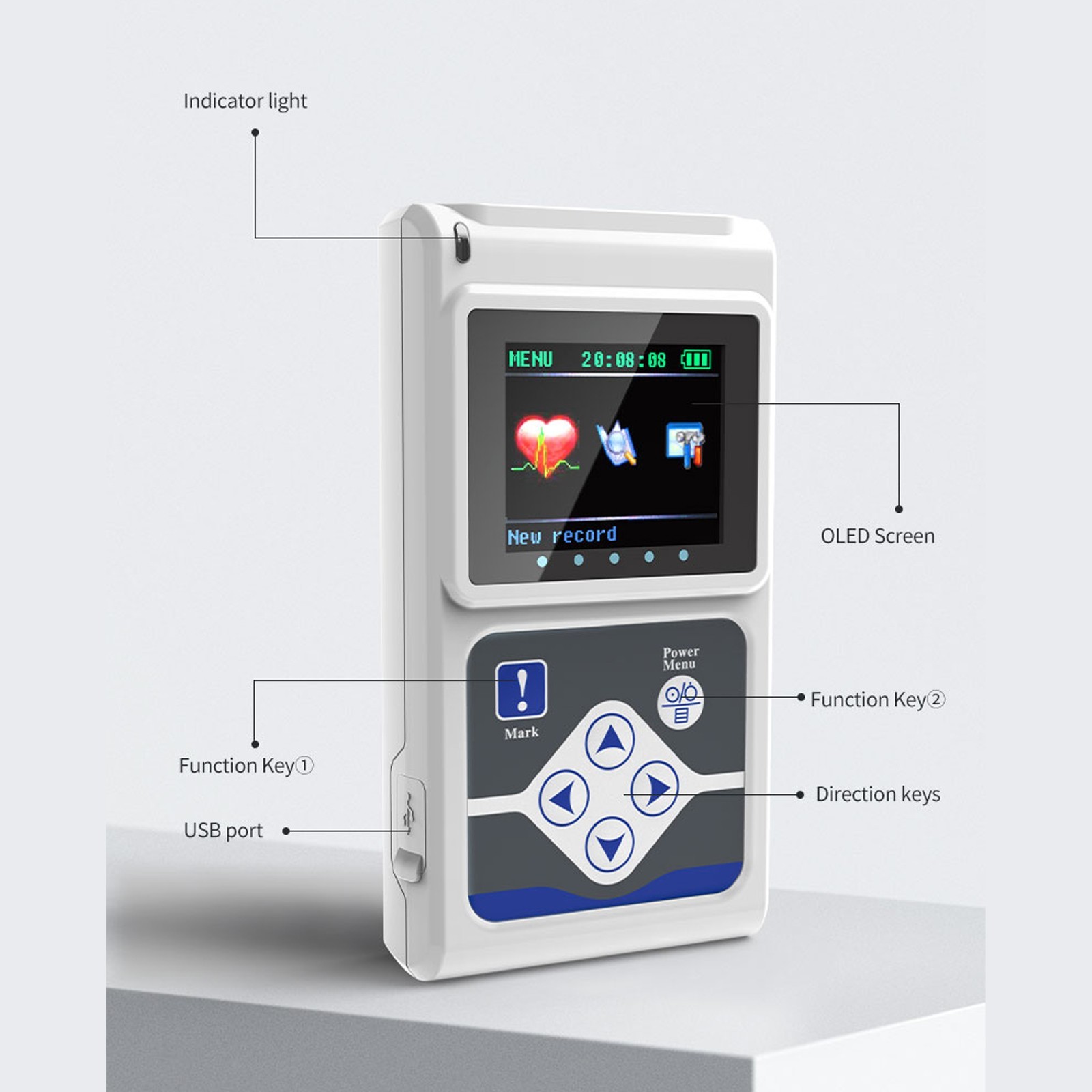 3 Channel Dynamic EKG Holter 24 Hours with PC Software ECG Holter