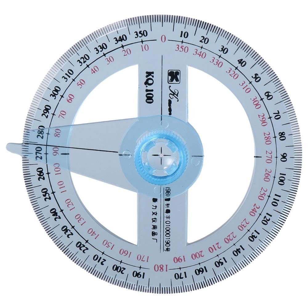 360 Degree Protractor Pack of 4, Durable Swing Arm Angle Protractor, Multifun…