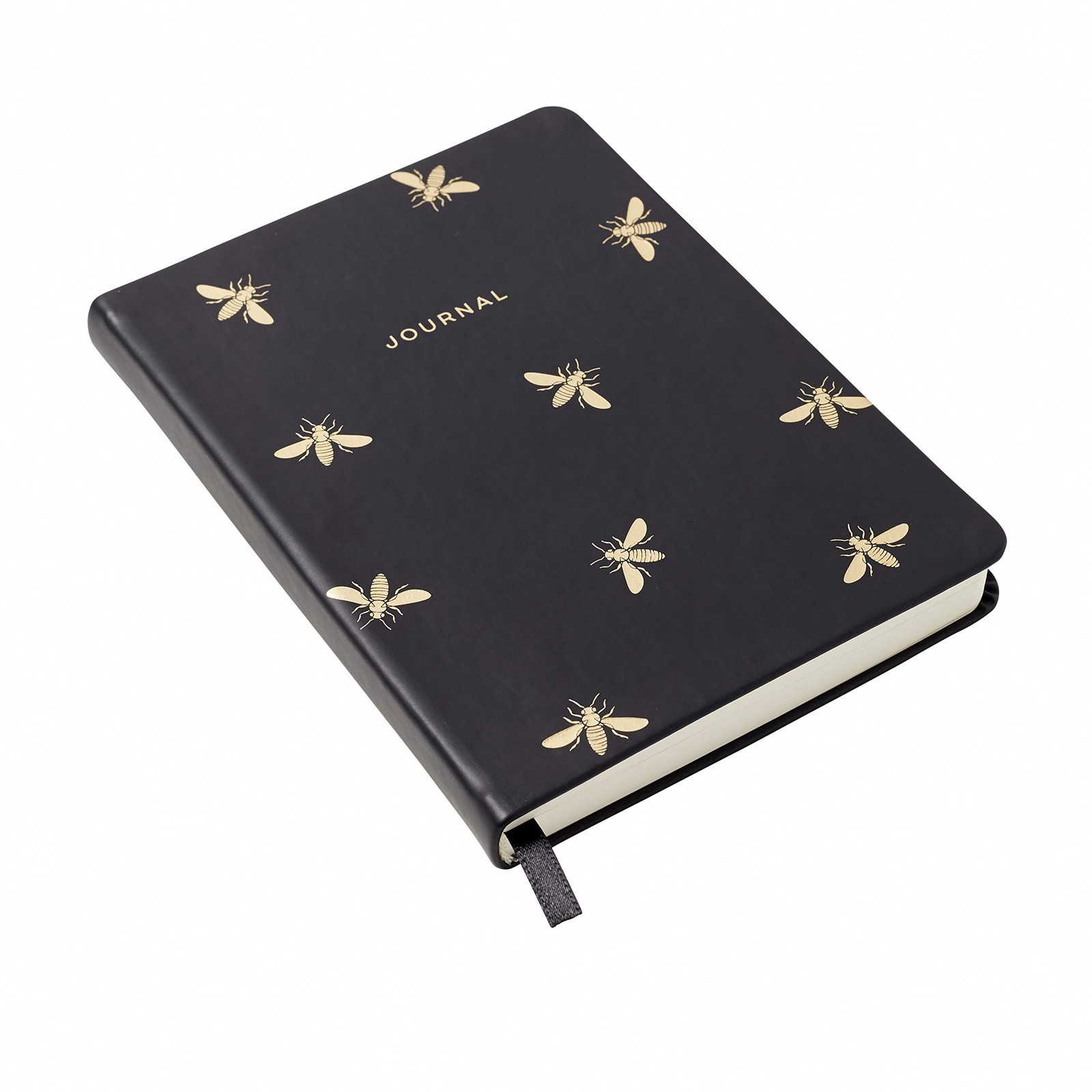 Eccolo Gold Bees 5″x7″ Journal, 256 Lined Page Notebook, Faux Leather Soft …