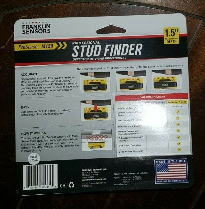 Franklin Sensors ProSensor M150 Professional Stud Finder(9 Sensors & 1.5″ Depth)