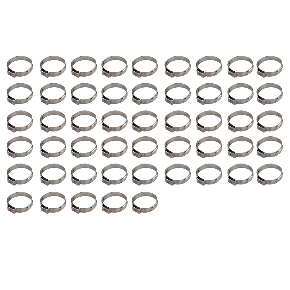 100 Pack 1 Inch Stainless Steel Hose Clamps Crimp Pinch Fitting Tubing New