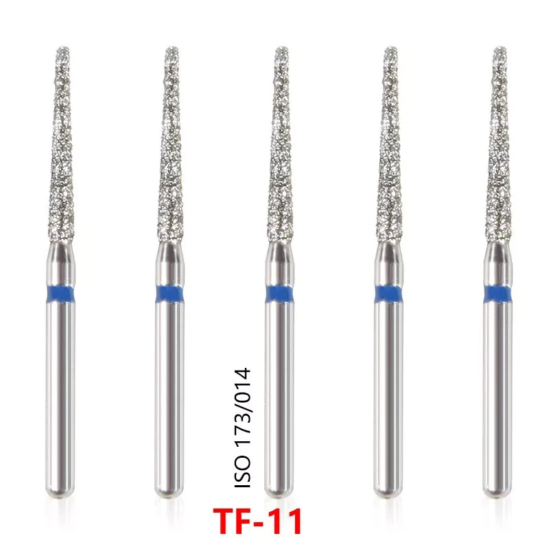 50 Pcs Dental Taper Flat End Diamond Burs Fit High Speed Handpiece Friction Grip