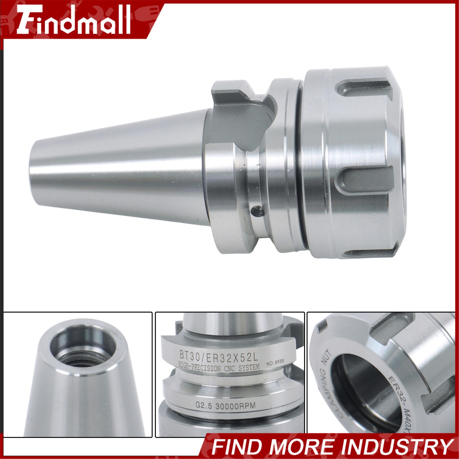 Findmall BT30 ER32 Tool Holder 4 Pack Set 2.05 Inch G2.5 Balanced 20000RPM