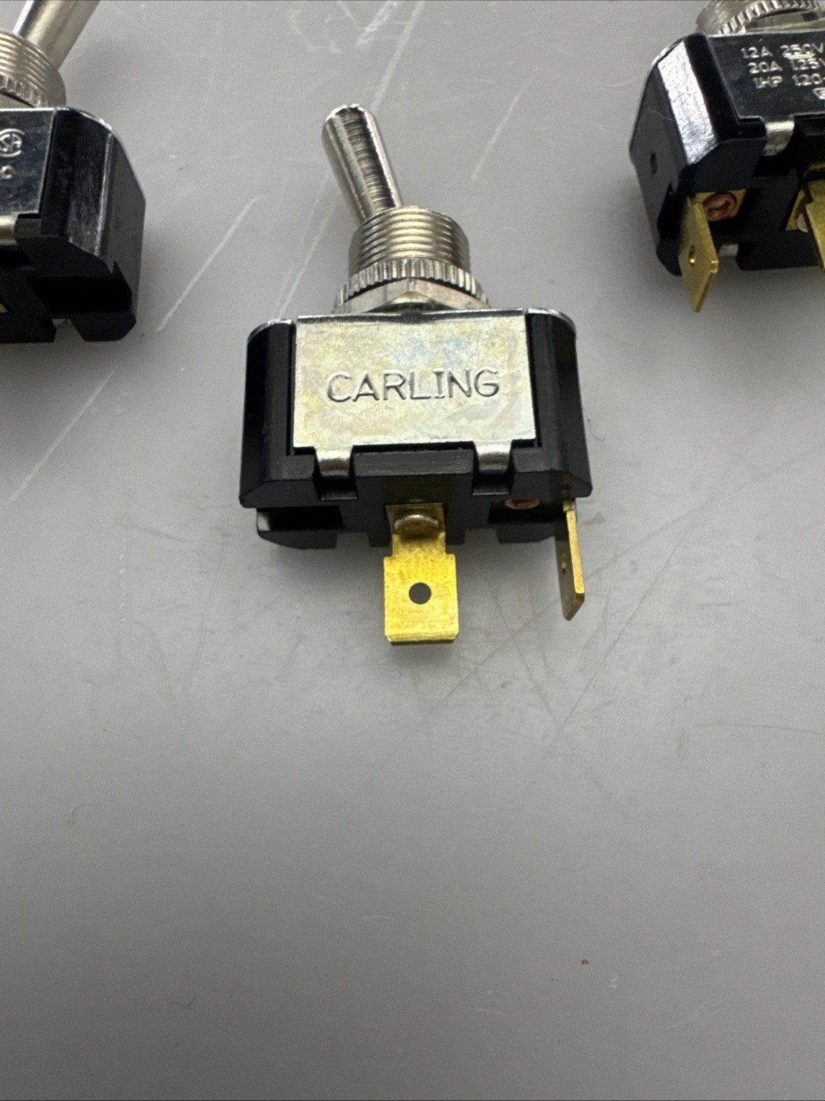 Lot of 3 ON-OFF Toggle switch SPST Carling 12A/20A-120V/20V 1HP