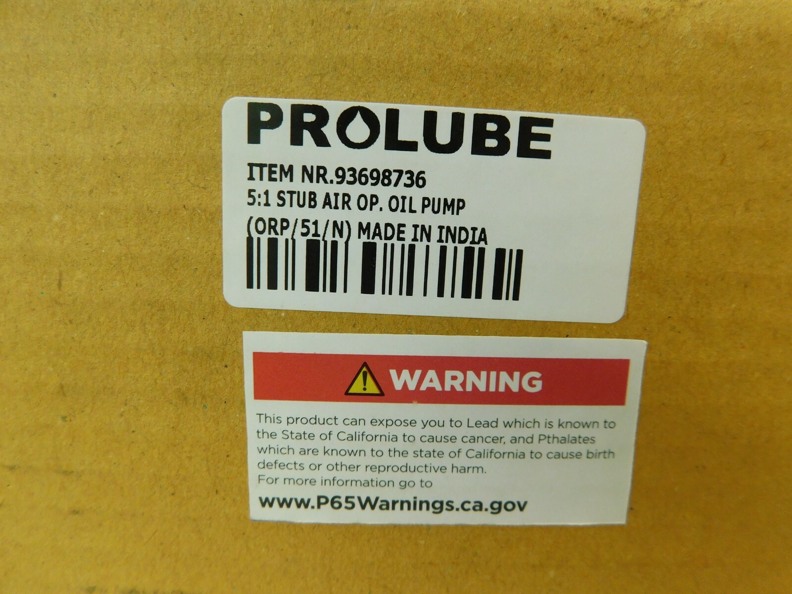 PRO-LUBE 4 Gal/min Flow Air-Operated Pump 9369873 PARTS/REPAIR