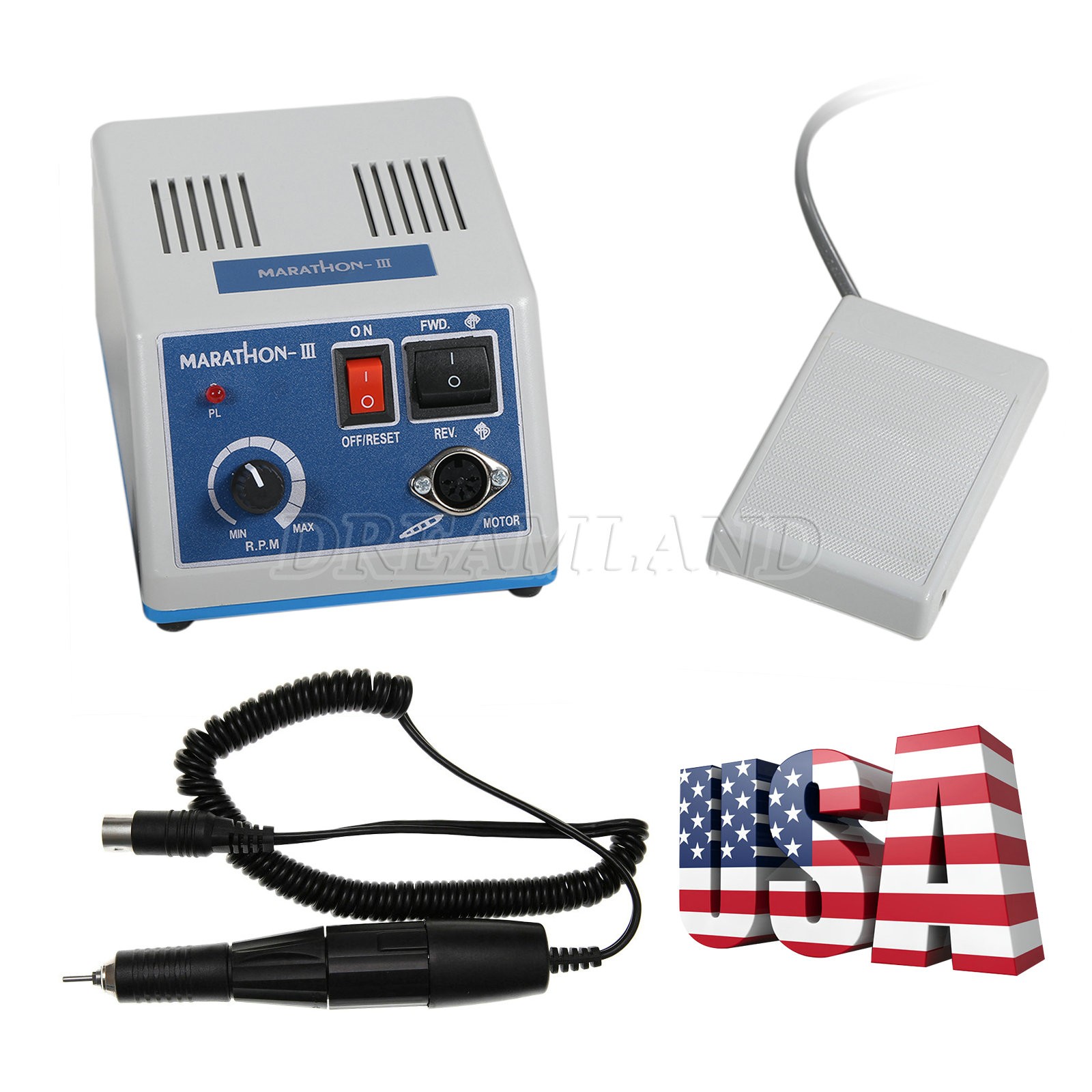 35K RPM Marathon- III Type Micro Motor 110V Foot Pedal Control Marathon-