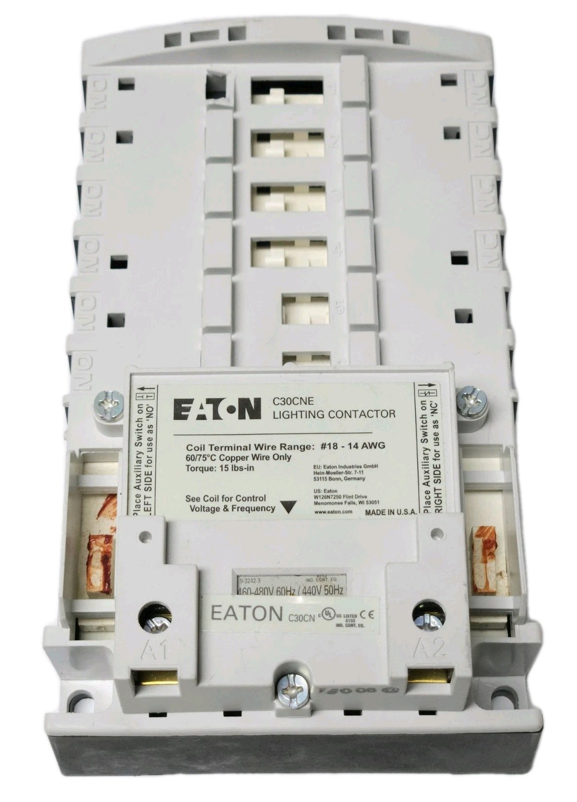 EATON C30CNE 460 480 VAC Lighting Contactor Electrically Held UP TO 12 Poles C30