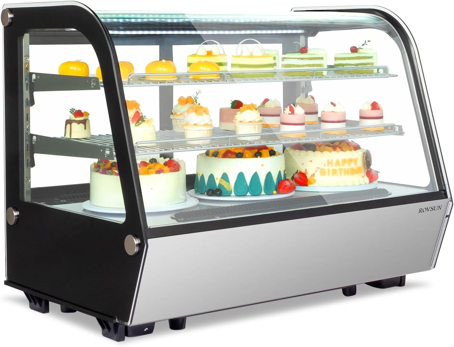 Refrigerated Display Case, 5.7 Cu.Ft./160L, Countertop Pastry Display Showcase