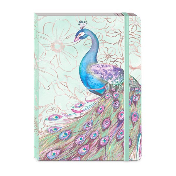 Punch Studio Mint Peacock Softcover Journal 100 Lined & Printed Sheets