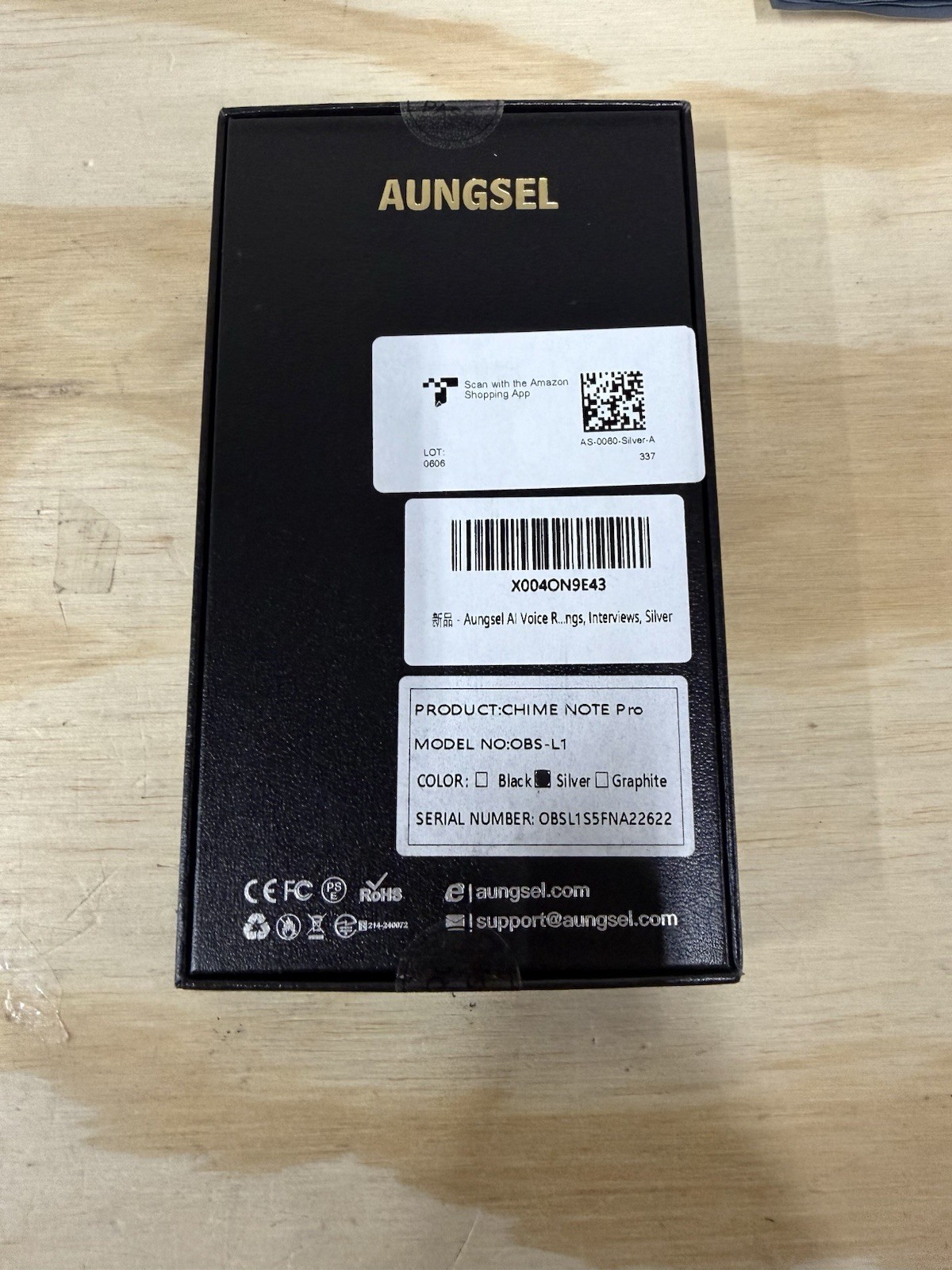 Aungsel Chime Note Chat GPT Empowered AI Voice Recorder w/ Wireless Charging USB