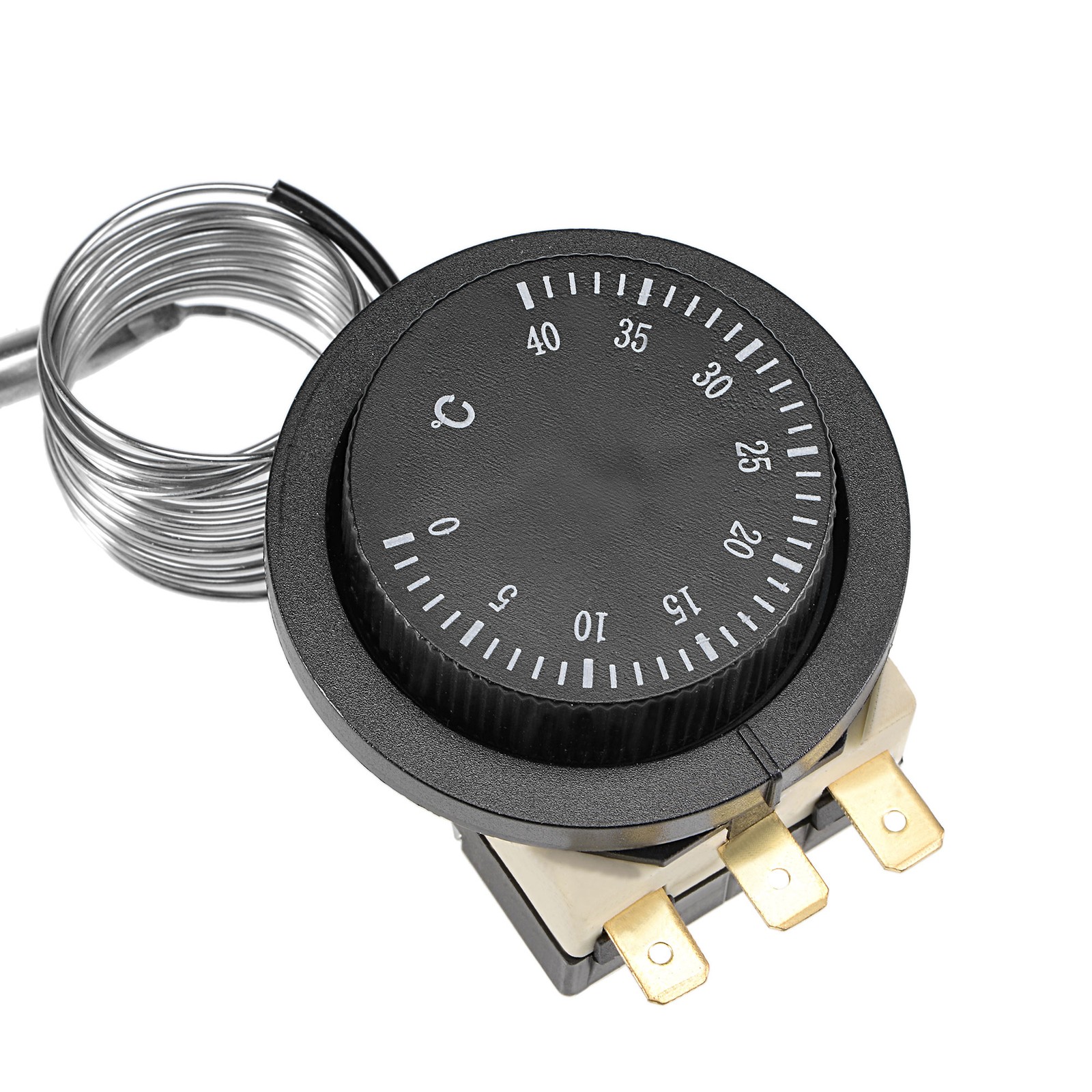 1NO 1NC 250/380V 16(2)A 0-40C Capillary Thermostat 1.5m w/ 2 Screws