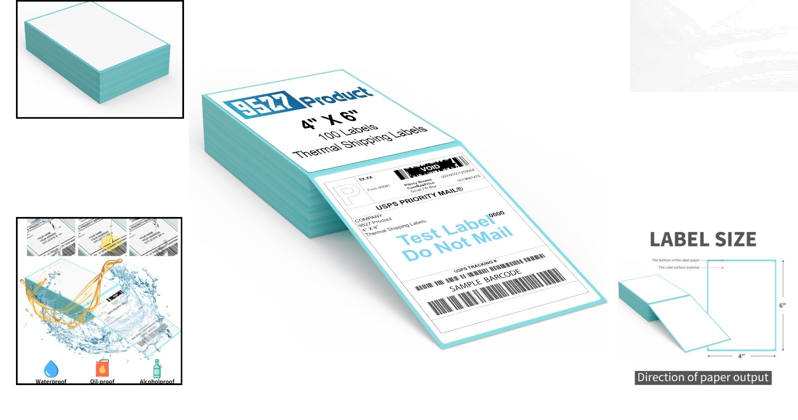 4″ x 6″ Direct Thermal Shipping Labels – 100 Count Fanfold with Strong Adhesive