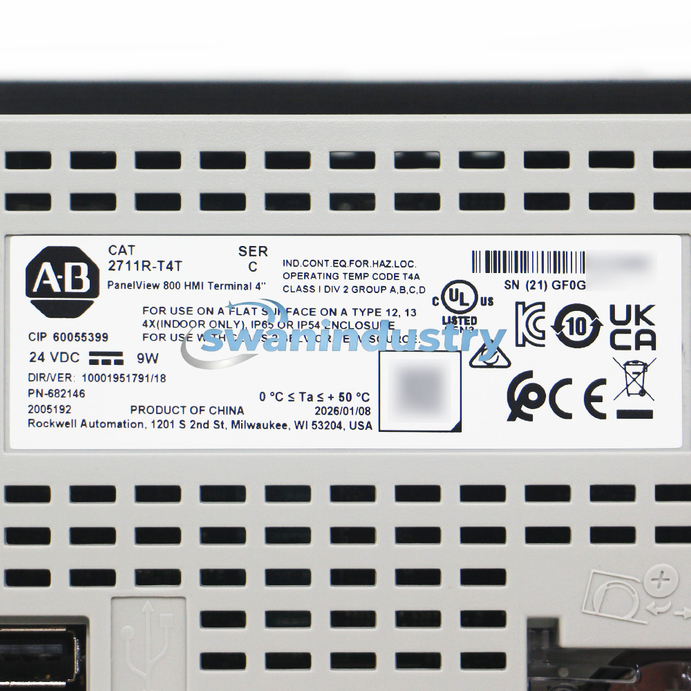 2025/2026 New Allen-Bradley 2711R-T4T PANELVIEW 800 4.3-INCH HMI TERMINAL