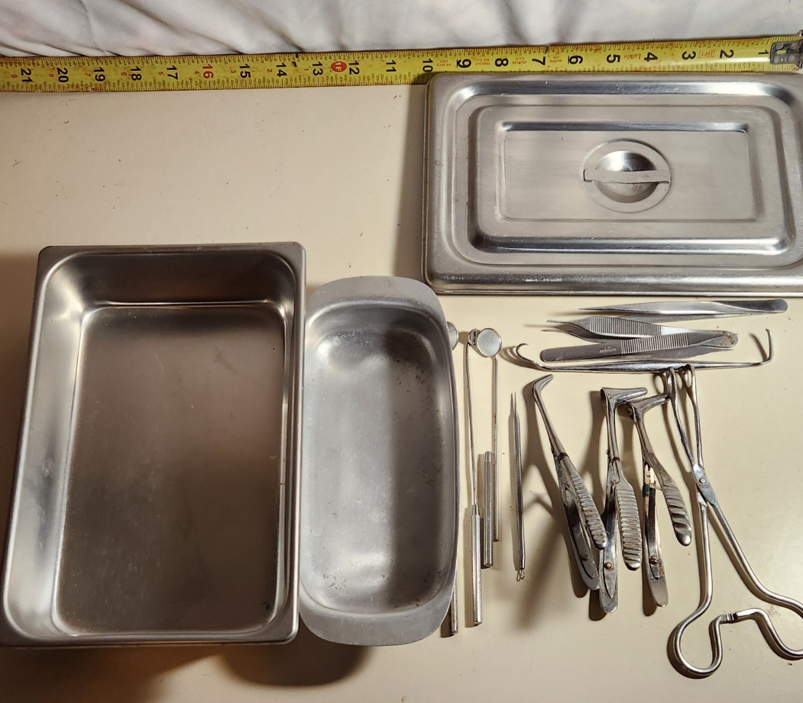 ALPEN 12.0 Dental Instrument Set for Dentistry w/ Stainless Tray & Lid