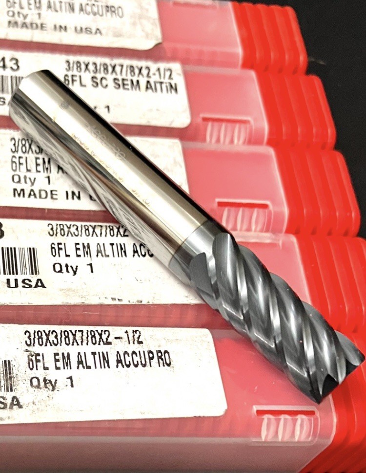 10PC Accupro 88205943 3/8″ 6FL Square End Mill Solid Carbide AlTiN NEW