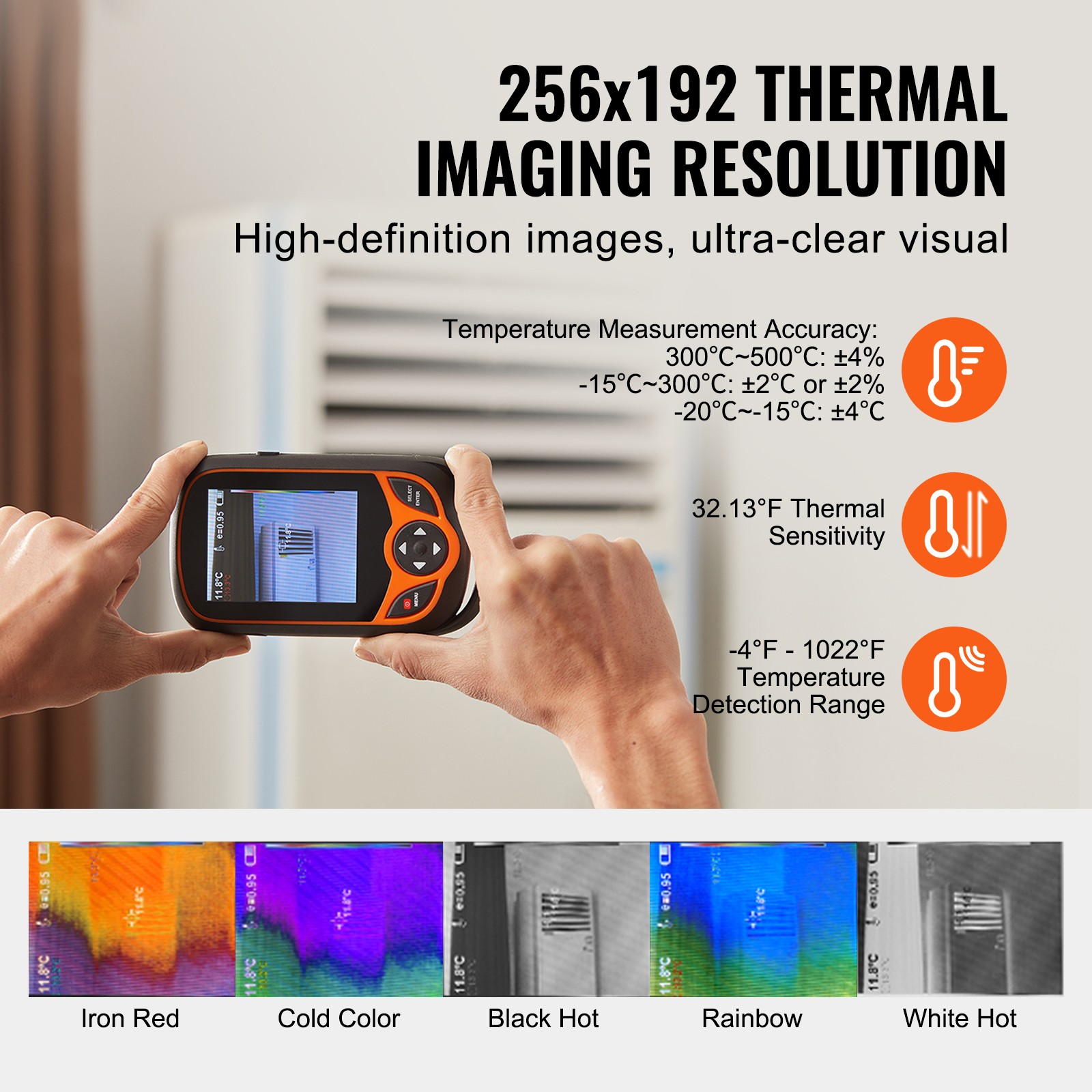 VEVOR Thermal Imaging Camera 256×192 IR Resolution Pocket Thermal Imager & WiFi