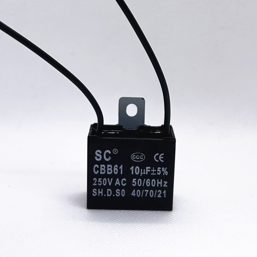 CBB61 10mfd 10uF 10 uF 250V AC 50/60Hz FAN MOTOR RUN Capacitor 2 WIRES US STOCK