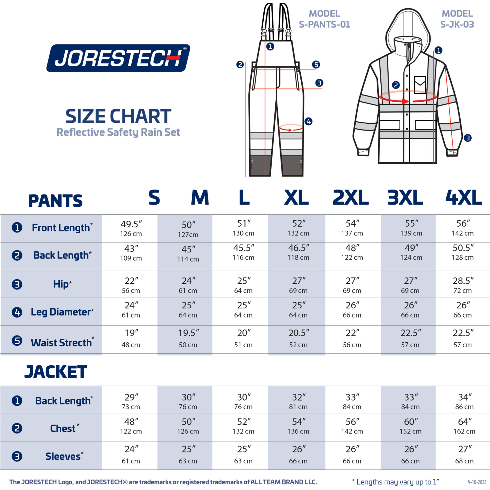 Safety Overall and JACKET with Reflective X on BACK Rain Set JORESTECH