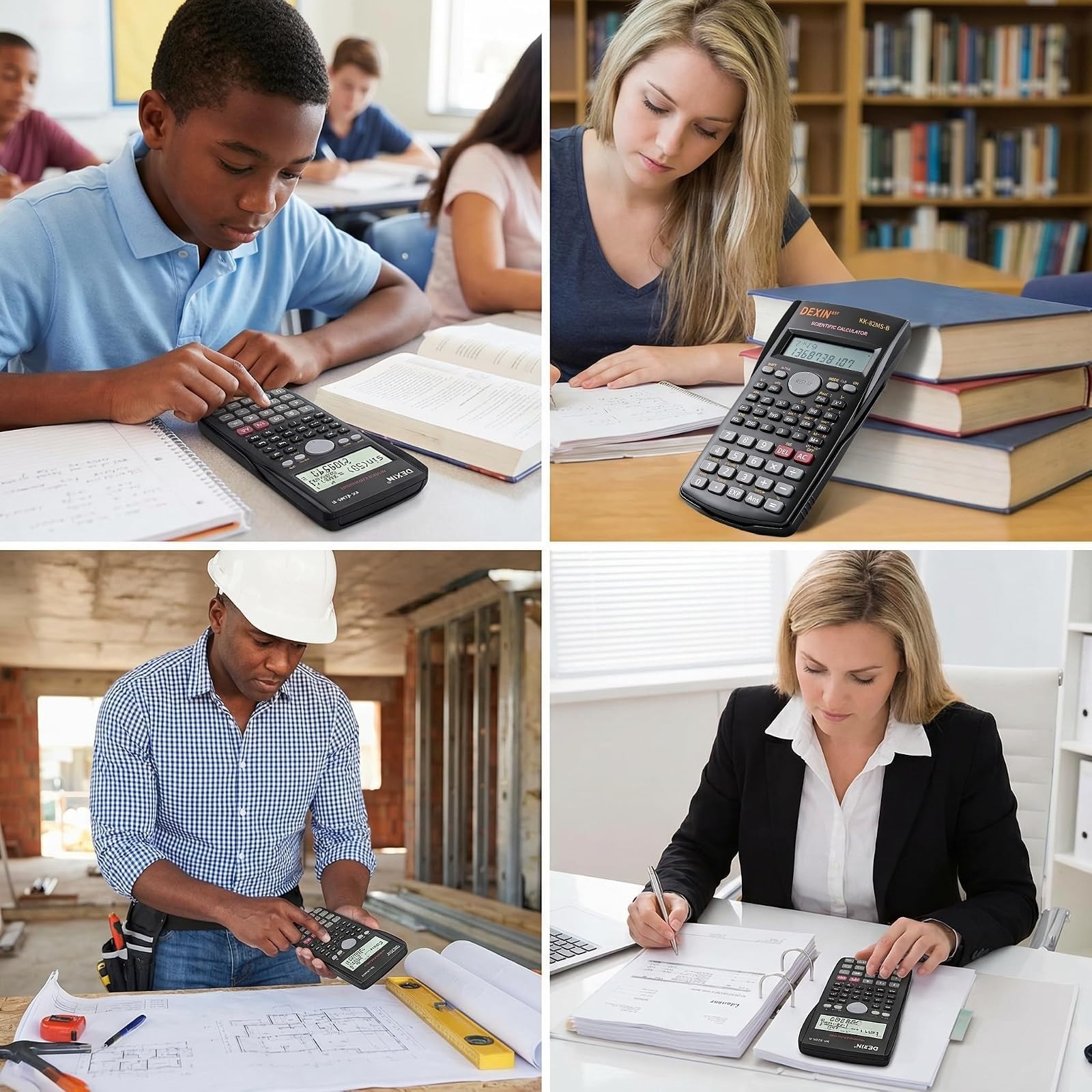 24 Pack Scientific Calculators, 2 Line Engineering Large Display Scientific Calc
