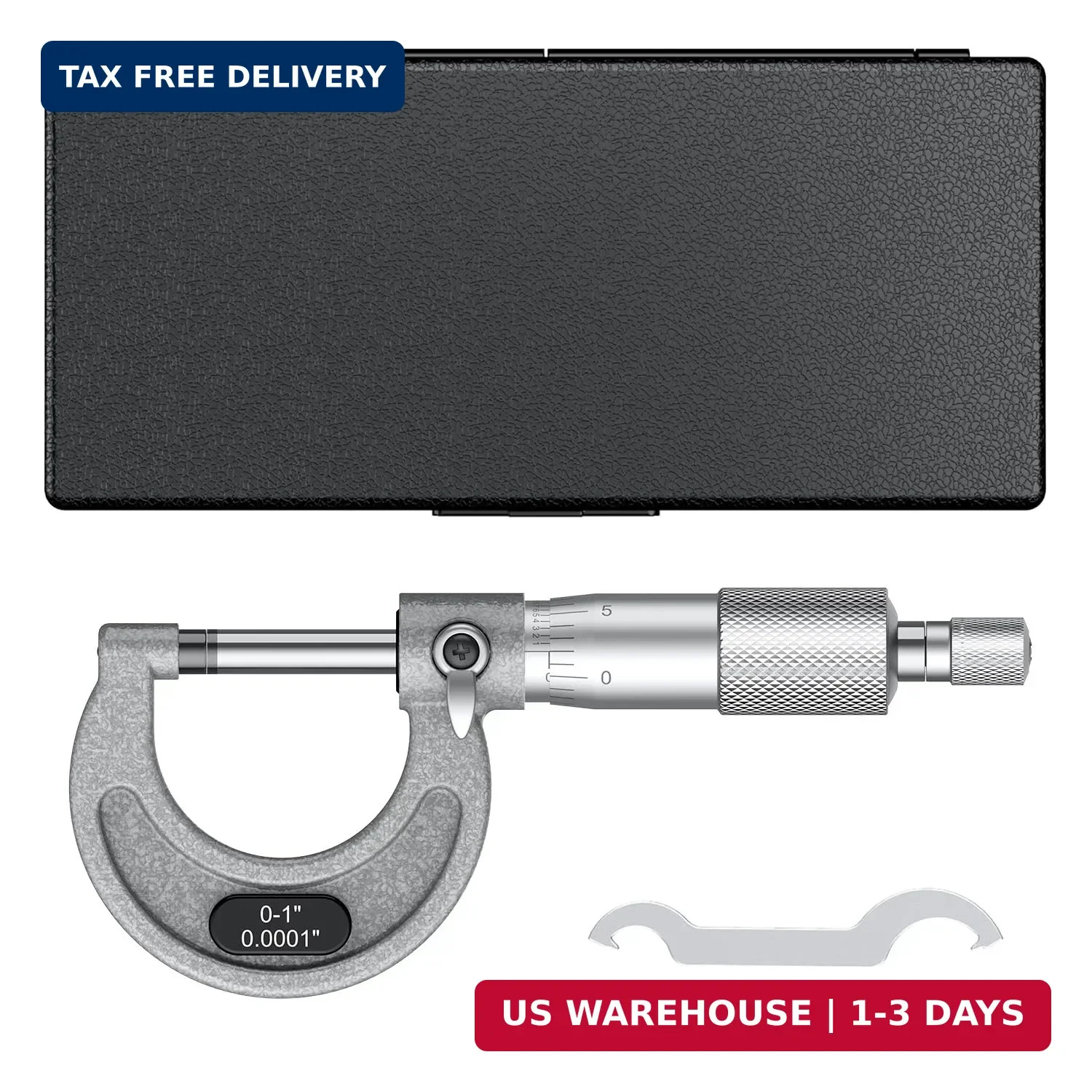 HDLNKAK Outside Micrometer 0-1″, Machinist Micrometer, 0.0001″ Graduation Microm
