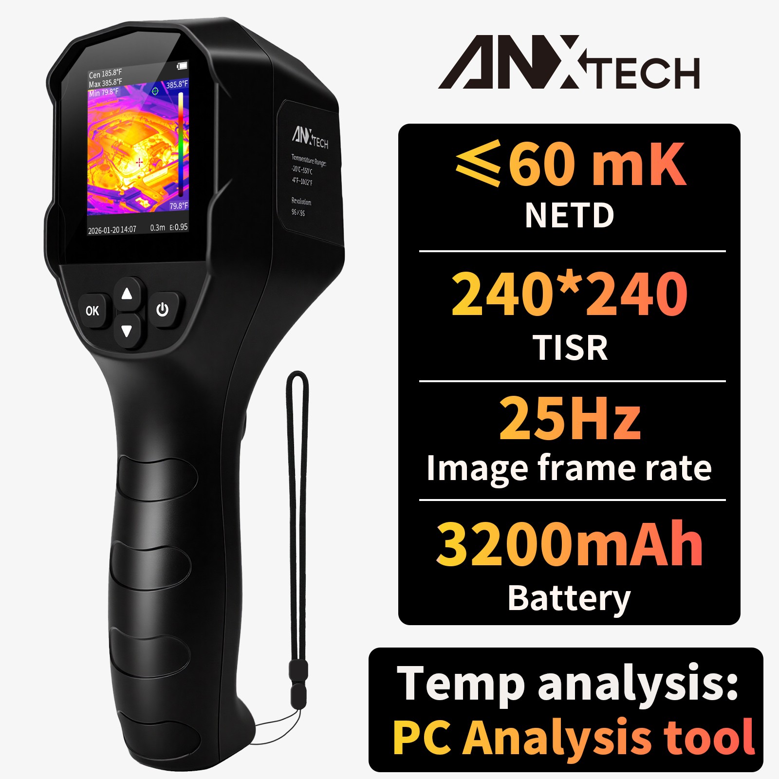 ANXTECH Infrared Thermal Imaging Camera TISR Resolution 240×240 Thermal Camera