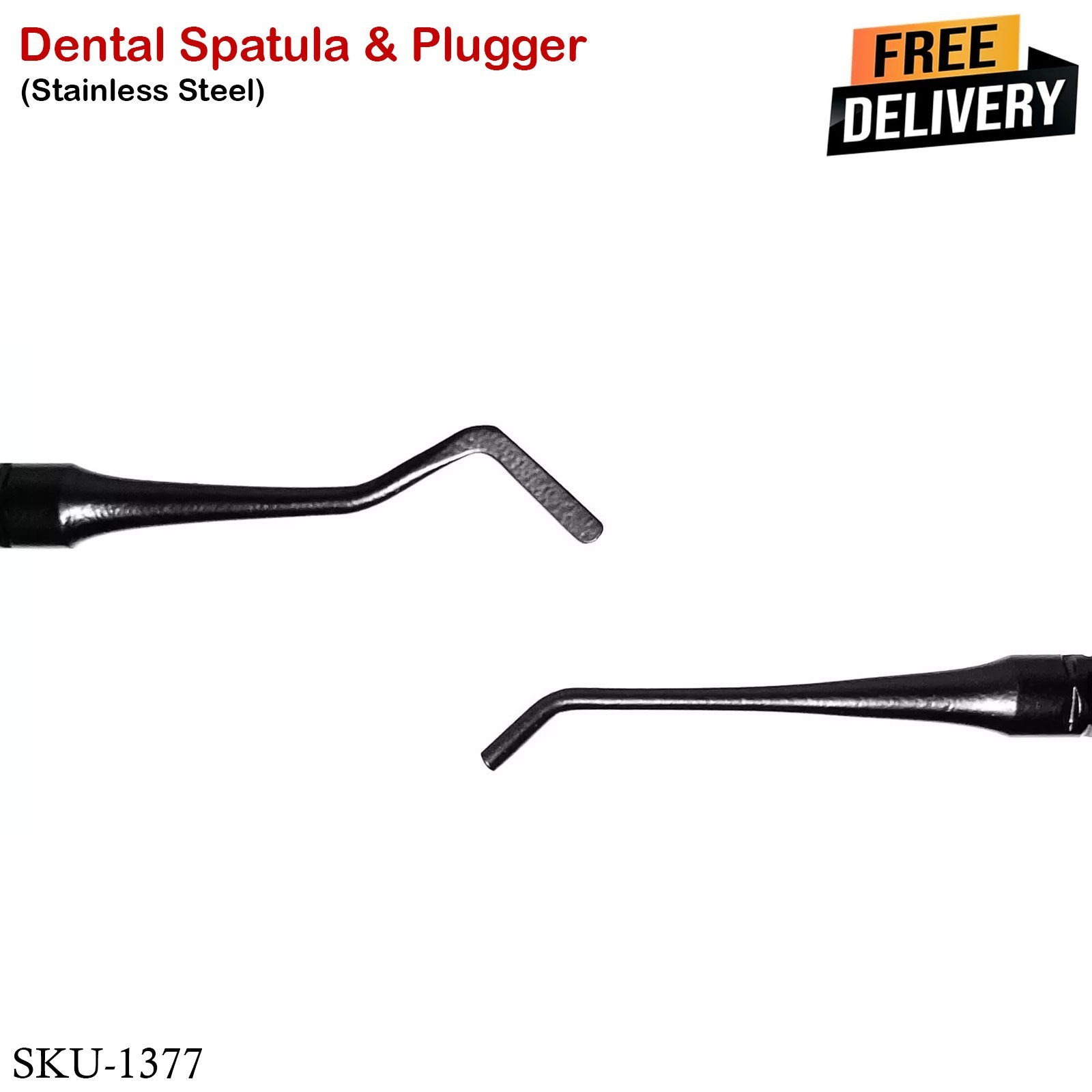 New Dental Spatula & Plugger Composite Filling Instruments Mate Black Coated X2