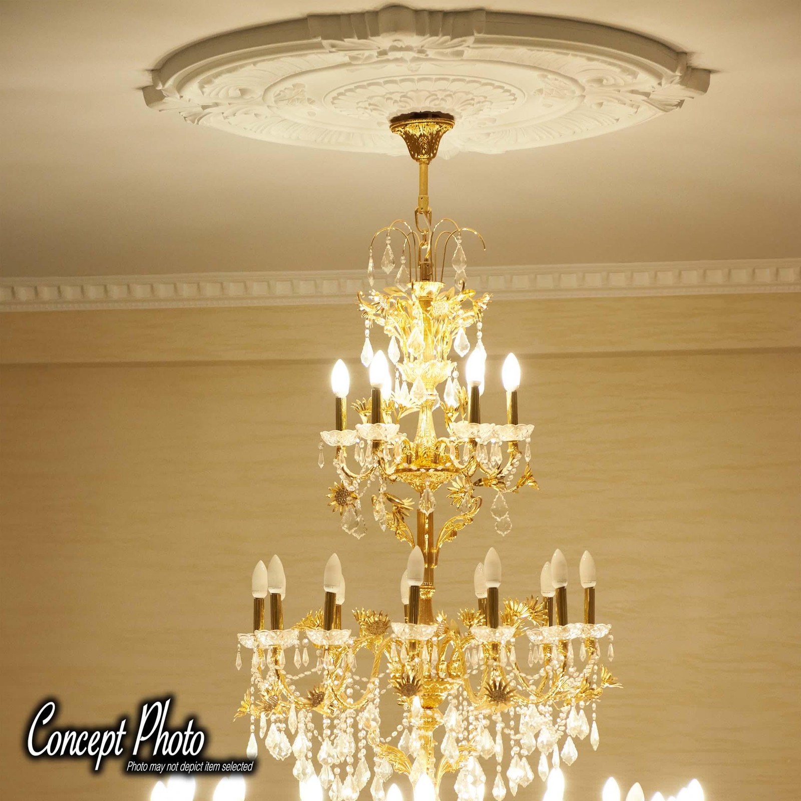 18 inch x 1-1/2 inch Floral Polyurethane Ceiling Medallion Single Pack