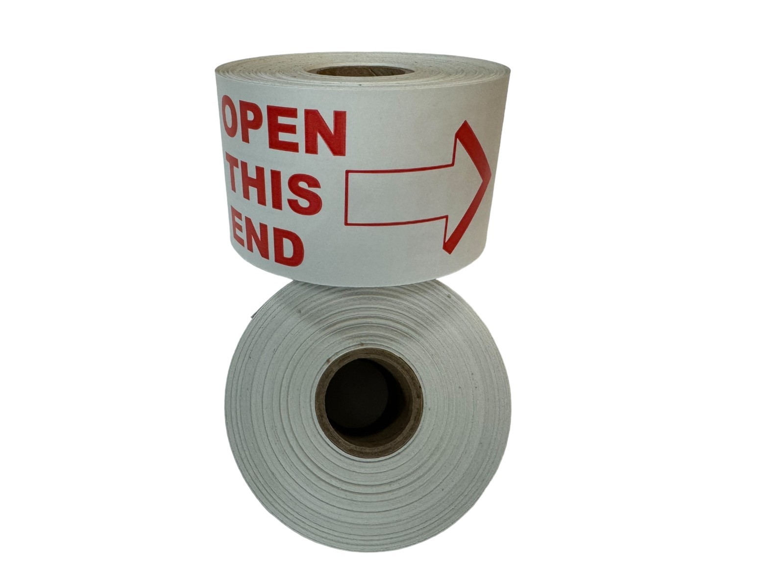 2×4 Open This End Arrow Stickers – White & Red This Side Up 1000 Labels (2 RLS)