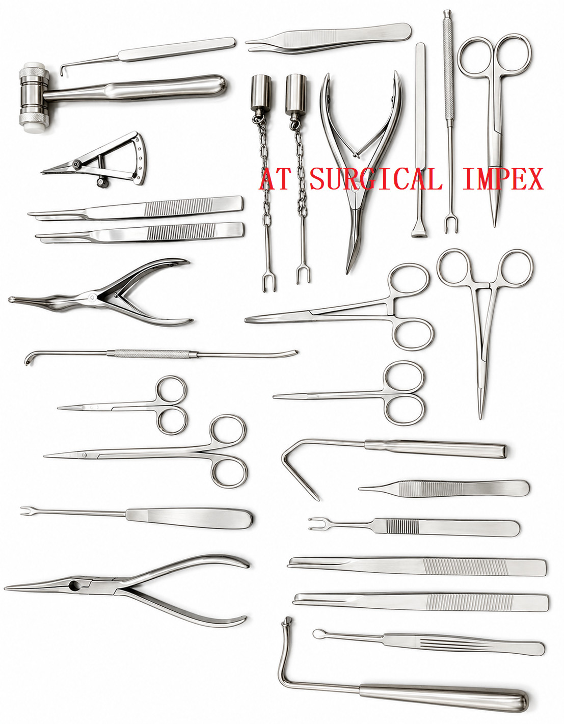 Rhinoplasty Instrument Set 25 Pc ENT Nose Surgery Kit Stainless Steel Tools