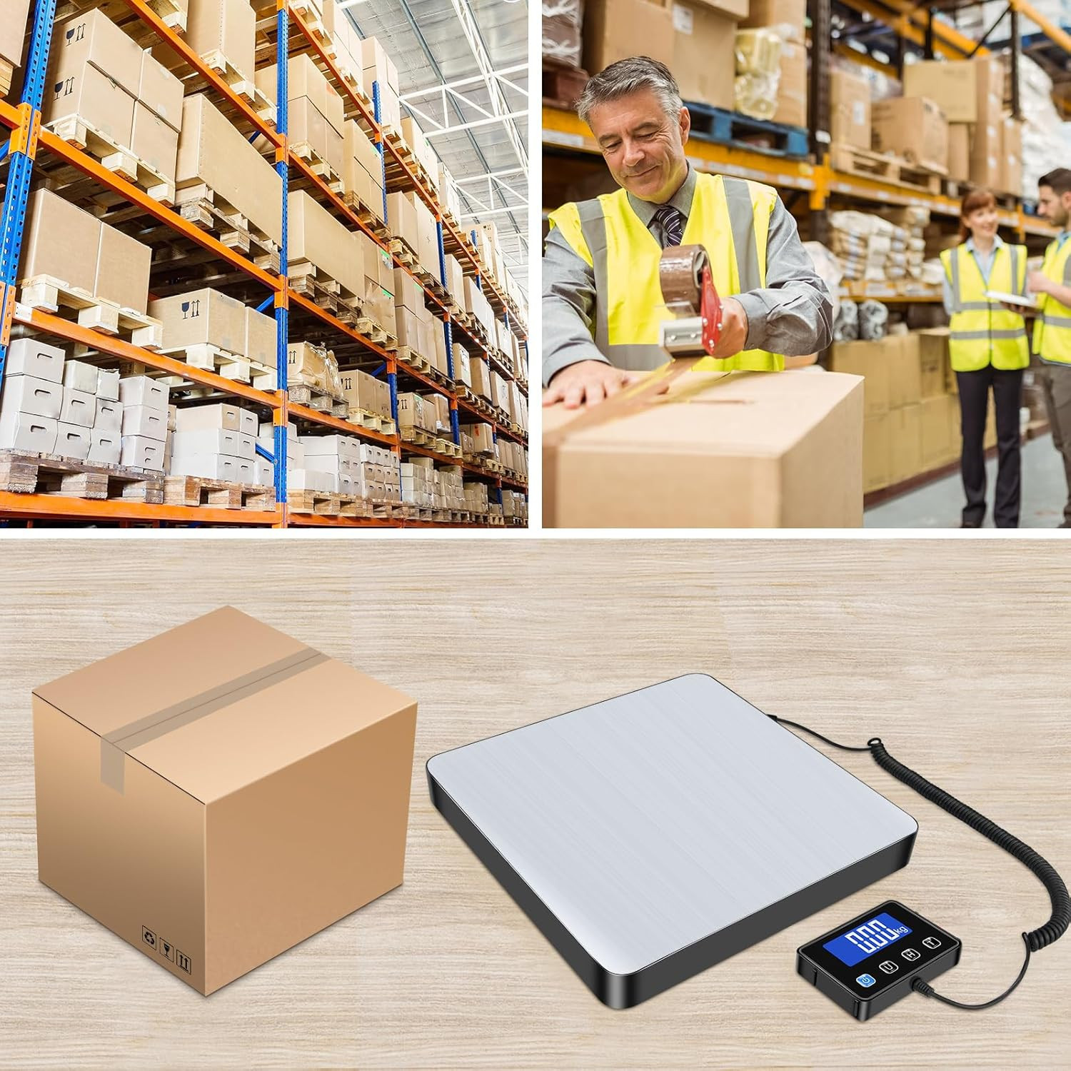 Shipping Scale, 440Lb/0.35Oz High Accurate Digital Postal Scale with Hold/Tare F